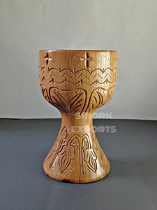 Artisan Made Carved Wooden Chalice <b>Goblet</b> for Church Services Prayer Rituals Rustic Decor or Gift for Religious Purpose - Product Image 4