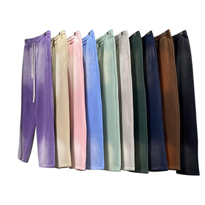 Pantalones Deportivos Casuales de Algodón Estilo Vintage con Lavado Ácido, Cintura Elástica y Acabado Stonewashed/Pigmentado - Product Image 2