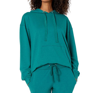 Sudaderas con capucha de mujer con estilo de alta calidad al por mayor sudaderas con capucha de mujer de nuevo diseño sudaderas con capucha de mujer de color sólido - Product Image 4