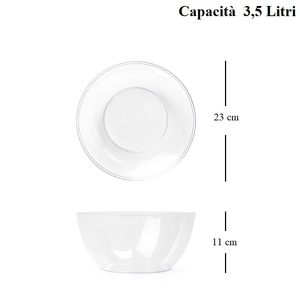 2 ciotole di plastica satinata 26 cm di diametro 3.5 L di capacità riutilizzabile per insalate e verdure - Product Image 2