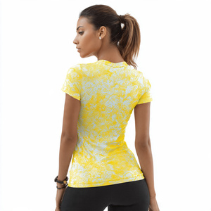 Camiseta Deportiva Estampada para Gimnasio, 100% Poliéster Algodón, Camiseta de Yoga para Mujer, Camiseta de Ejercicio de Yoga por Sublimación - Product Image 3