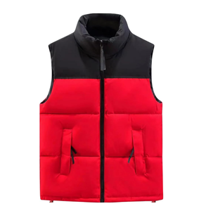 Meilleure qualité hommes gilet hiver sans manches gilet nouveauté 2 tons coton gilet avec coupe-vent Zip personnalisé OEM veste - Product Image 5