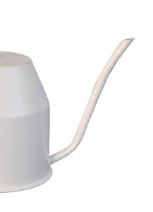 Pot d'arrosage en métal pour arrosage de plantes et de fleurs à la maison, poignée élégante à long bec (blanc) - Product Image 3