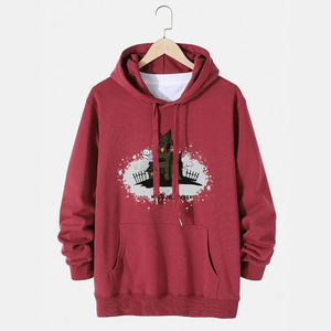 Wholesale Printed Streetwear Hoodie OEM Men Cotton Pullover <b>Warm</b> <b>Fleece</b> Sweatshirt for Custom Logo - Product Image 1