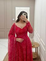 Robe maxi ethnique indienne d'été en géorgette à imprimé floral, robe Anarkali, tenue de soirée personnalisée, sexy, élégante, prête à porter