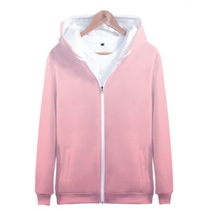 100% coton sweat à capuche zippé pour hommes mode décontracté à manches longues pull brodé conception ample sweat doublé Jersey tissu - Product Image 3