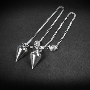 Pendules de radiesthésie en laiton argenté pour la guérison énergétique Vente en gros Pendules en laiton plaqué argent pour Reiki Chakra - Product Image 6