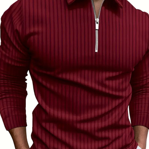 Material totalmente personalizado de la mejor calidad, camisas ajustadas con cuello de cremallera, camisas ajustadas con cuello de cremallera para hombres recién hechas - Product Image 4
