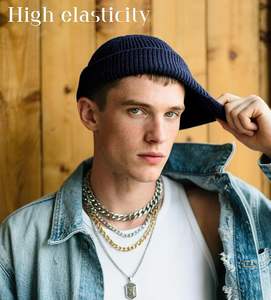 หมวกบีนนี่ฤดูหนาวหนาอบอุ่นสำหรับผู้ชายและผู้หญิงหมวกบีนนี่ถักลายและพิมพ์โลโก้ออกแบบได้ตามต้องการ - Product Image 2