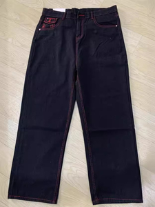 Pantalones de mezclilla negros Jean para pantalones vaqueros unisex Venta al por mayor Ropa de marca Lavada Cintura alta Diseñador de moda de alta calidad - Product Image 2