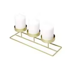 <b>Candle</b> Holder 3 Tealight <b>Dinner</b> Table Decorate Brass Tealight <b>Candle</b> Holder With Stand Aluminium Decorating <b>Candle</b> Holders - Product Image 1