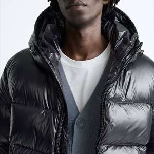 Veste matelassée à capuche personnalisée brodée pour homme, taille plus, noire, rembourrée, décontractée, fermeture éclair, imperméable, hiver, polyester/nylon - Product Image 6