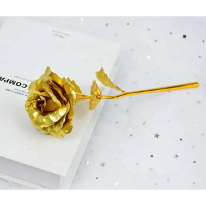 Nueva llegada diseño moderno dorado 24K chapado en oro rosa flor regalo para novia novio marido esposa amor pareja - Product Image 6