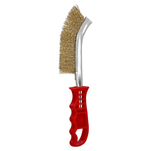 Spazzola Manuale in Acciaio Ramato con Manico Rosso 25 cm. - Product Image 1