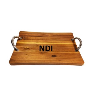 Bandeja de madera de diseño hecho a mano para el hogar, cocina, catering, uso de servidor de alimentos, bandeja de madera con acabado de esmalte interior, bandeja para servir - Product Image 3