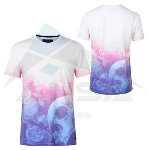 Dernier modèle de t-shirts Tie Dye 100% coton blanchi par sublimation vierge impression colorée hiver respirant pour hommes - Product Image 3