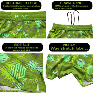 Pantalones cortos de agarre MMA BJJ No Gi personalizados de alta calidad para hombres Ropa de entrenamiento de calle Impresión digital Servicio OEM disponible - Product Image 5