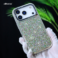 Aikusu Etui magnétique haut de gamme luxe éblouissant Elite Series Mirror Silver Shine Factory pour iPhone 17 16 15 Pro Max