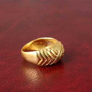 New Style Gold Plated <b>Ring</b> Minimalist Brass Jewelry Men 18k Gold Plated Textured Band Geometric Design <b>Ring</b> For Wholesale/OEM - Product Image 2