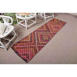 Tapis turc, tapis vintage 2,1x7,6 pieds, tapis en laine rouge - Product Image 1