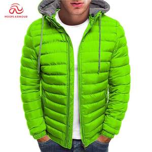 Chaqueta acolchada ligera con capucha y cremallera desmontable para hombre, ropa de invierno para hombre, logotipo personalizado - Product Image 1