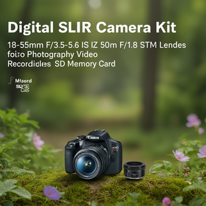 Digital SLR Camera Kit 18-55mm F/3.5-5.6 IS II 50mm F/1.8 STM Lenses for Photography Video Recording Includes <b>SD</b> <b>Memory</b> <b>Card</b> - Product Image 3