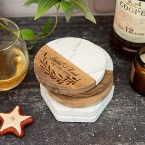 Dessous de verre ronds en résine avec feuille d'or et pigments, tampons de table décoratifs en pierre pour l'exportation, les commandes en gros et les ventes au détail en ligne - Product Image 3