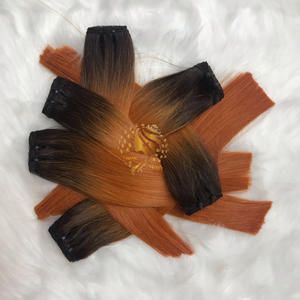 BoneStraight cheveux humains bruts couleur sombre clair faisceau de trame Super Double 8 ''haute qualité cuticule aligné vietnamien - Product Image 3