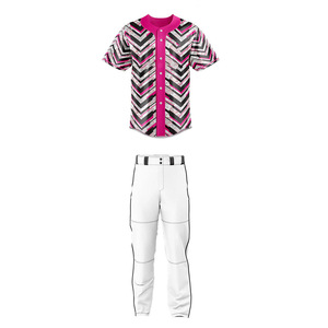 Uniforme de baseball pour hommes par sublimation personnalisée, maillot de baseball léger et pantalon long à séchage rapide et anti-odeur avec boutons - Product Image 5
