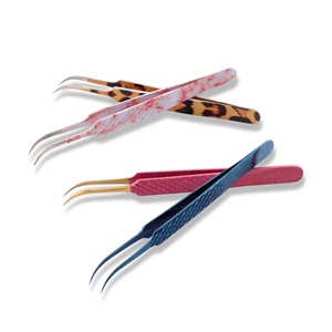 Pince à épiler applicateur de cils avec pointe pointue Facile à ramasser Cils fins pour un contrôle et un confort sûrs et sans glissement - Product Image 4