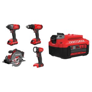 Kit Combinado de 4 Herramientas Eléctricas Inalámbricas con Batería de Iones de Litio de 4.0 Ah, Juego de Herramientas en Caja de Plástico - Product Image 1