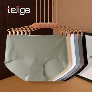 Ropa Interior Femenina sin Costuras de Tiro Medio, Bragas Sólidas para Uso Diario, Transpirables, de Alta Elasticidad, de Secado Rápido, Invisibles, para Adultos, de Nylon/Poliéster - Product Image 1