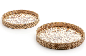 Premium Quality Rattan Serving <b>Tray</b> Round Shape <b>Large</b> Size Jute Server Ware Wedding Food Nuts Fruits Serving <b>Tray</b> From India - Product Image 6