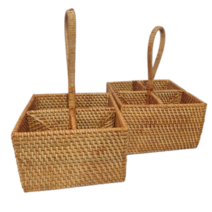 Nouveaux meubles rotin tissé artisanat cuillère et fourchette panier suspendu panier de rangement décoration de table à manger - Product Image 3