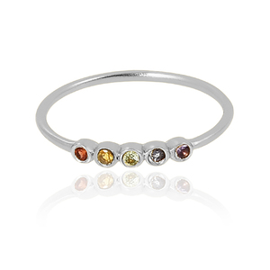 Anillos con incrustaciones de piedras preciosas multicolor joyería de primera calidad de Plata de Ley 925 al por mayor para niñas diseño de diamantes para fiestas - Product Image 3