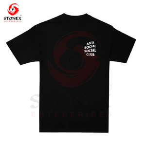 Camisetas de alta calidad 100% algodón negro escribir Stock impreso logotipo personalizado camisas hombre Camisetas en blanco para hombres - Product Image 4