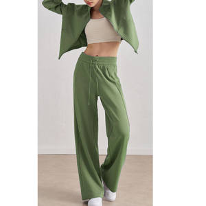 Pleine fermeture éclair broderie imprimer 3 paix respirant femmes survêtement pantalon lourd différentes couleurs Fitness sport survêtements - Product Image 4