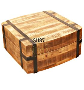 Mesa de Centro SUREN SPACE S1187 de Diseño Indio, Estilo Moderno, Madera Sólida Hecha a Mano, para Hogar, Hoteles y Salas de Estar - Product Image 1