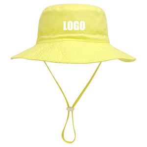 Chapeau seau en coton avec logo brodé personnalisé Casquette de flore à motif solide pour enfants adultes Sports de plage Protection solaire Cravates lavées - Product Image 6