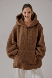 Ropa de calle, sudaderas con cordón de Sherpa bordadas personalizadas, jersey de peso pesado, sudaderas transpirables antiarrugas de lana para mujer - Product Image 3