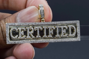 Letra personalizada estilo Hip Hop redondo brillante corte diamante helado Moissanite colgante en Vvs claridad y plata esterlina 925 - Product Image 2