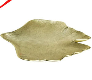 Plateau de service fini doré de nouvelle conception de feuille pour les hôtels et les restaurants - Product Image 4