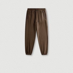 Ensemble de sweats à capuche à fermeture éclair pour hommes ODM, poids lourd, avec sweats à capuche à motif uni tricoté et pantalon à jambes larges, poches utilitaires et style délavé - Product Image 6