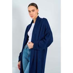 Cárdigan Azul Marino con Cuello Chal y Frente Abierto - Product Image 2