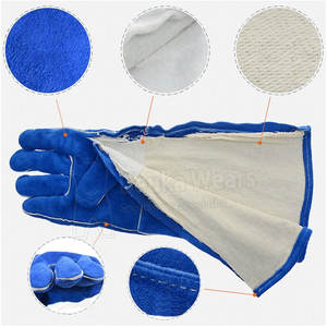 ถุงมือเชื่อมแบบกำหนดเอง MOQ ต่ำ ระบายอากาศได้ดี ทนไฟ ผลิตจากวัสดุหนังแบบกำหนดเอง พร้อมยางลาเท็กซ์ - Product Image 6