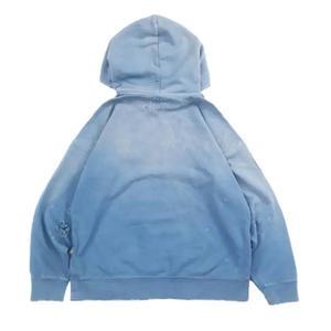 Sweat à capuche avec logo brodé en détresse de qualité supérieure délavé à l'acide et délavé au soleil en plusieurs couleurs Sweats à capuche doux et respirants - Product Image 3