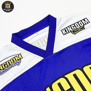 Camisetas de fútbol de malla transpirable de algodón 100% ecológico para hombre, de secado rápido, estilo oversize, con hombros caídos y corte holgado, fabricadas a medida. - Product Image 3