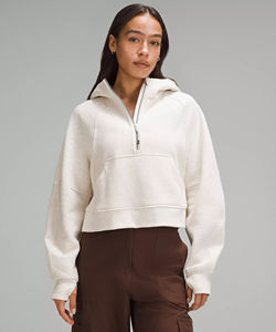 Jersey corto ligero de algodón con media cremallera para mujer, logotipo frontal personalizado, ropa de calle deportiva para gimnasio, Sudadera con capucha, transpirable, respetuoso con el medio ambiente - Product Image 5
