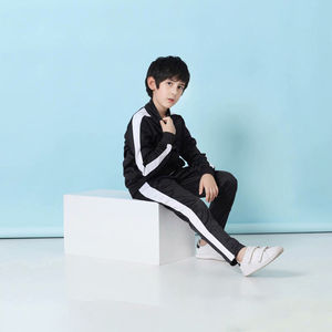 Ensemble 2 pièces tendance pour garçons, deux tons, personnalisable, 100% coton, survêtement, nouveau design, sweat-shirt à blocs de couleur pour enfants, survêtement complet - Product Image 5