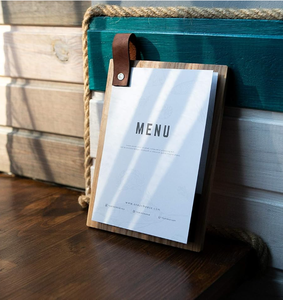 เมนูไม้พร้อมห่วงหนังที่วางเมนูตารางที่ทันสมัย - Product Image 5